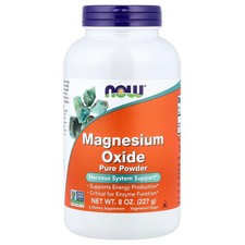 Now Foods Magnesium Oxide Pure Powder 8 oz 227 g GMP Quality Assured, Non-GMO,