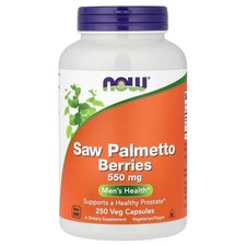 Now Foods Saw Palmetto Berries 550 mg 250 Veg Capsules GMP Quality Assured,