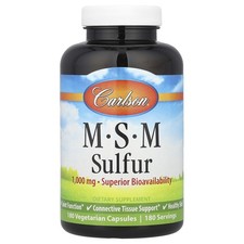 Carlson Labs MSM Sulfur 1 000 mg 180 Vegetarian Capsules Gluten-Free ,