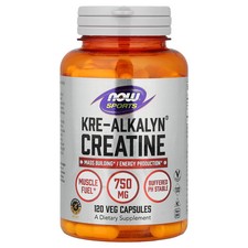 Now Foods Sports Kre-Alkalyn Creatine 120 Capsules GMP Quality Assured