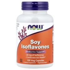Now Foods Soy Isoflavones 120 Veg Capsules GMP Quality Assured, Vegan,
