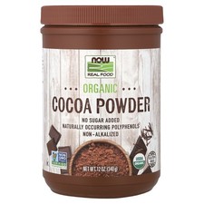 Now Foods Real Food Cocoa Lovers Organic Cocoa Powder 12 oz 340 g Gluten-Free,