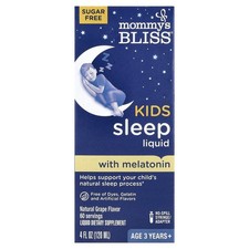 Kids, Sleep Liquid with Melatonin, Age 3 Years+, Natural Grape, 4 fl oz (120 ml)