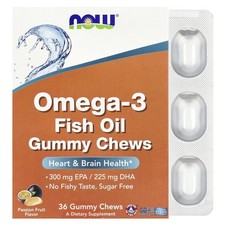 Omega-3 Fish Oil Gummy Chews, Passion Fruit, 36 Gummy Chews