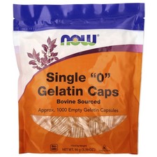 Single "0" Gelatin Caps, Approx. 1,000 Empty Gelatin Capsules, 3.39 oz (96 g)