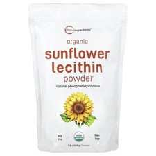 Organic Sunflower Lecithin Powder, 1 lb (454 g)