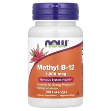 Now Foods Methyl B-12 1 000 mcg 100 Lozenges GMP Quality Assured, Vegan,