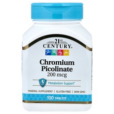 Chromium Picolinate, 200 mcg, 100 Tablets