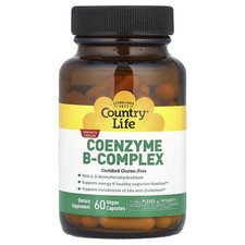 Country Life Coenzyme B-Complex Caps 60 Vegan Capsules Gluten-Free, GMP Quality