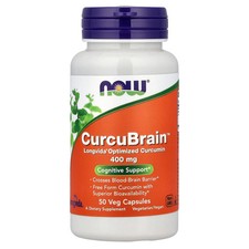 Now Foods CurcuBrain Cognitive Support 400 mg 50 Veg Capsules GMP Quality