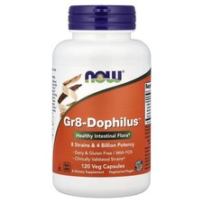 Now Foods Gr8-Dophilus 120 Veg Capsules Dairy-Free, GMP Quality Assured, Kosher