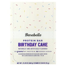 Protein Bar, Birthday Cake, 12 Bars, 1.94 oz (55 g) Each
