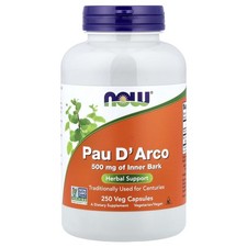 Now Foods Pau D Arco 500 mg 250 Capsules GMP Quality Assured