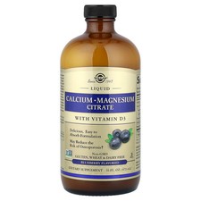 Liquid Calcium Magnesium Citrate with Vitamin D3, Blueberry, 16 fl oz (473 ml)
