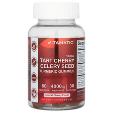 Vegan, Tart Cherry Celery Seed Turmeric Gummies, Natural Cherry, 60 Gummies