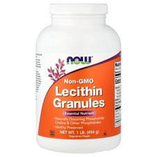 Now Foods Lecithin Granules Non-GMO 1 lb 454 g GMP Quality Assured, Kosher,