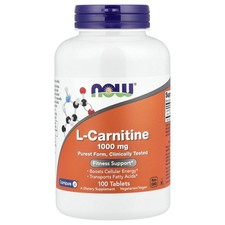 Now Foods L-Carnitine 1000 mg 100 Tablets GMP Quality Assured, Vegan, Vegetarian