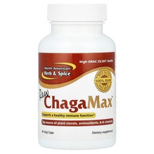 North American Herb  Spice Co  Raw ChagaMax 90 Vegi Caps Raw, Vegan