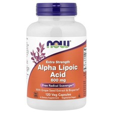 Now Foods Alpha Lipoic Acid Extra Strength 600 mg 120 Veg Capsules GMP Quality