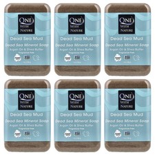 Dead Sea Mud Mineral Bar Soap, Fragrance-Free, 6 Count, 7 oz (198 g) Each