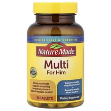 Nature Made Multi for Him No Iron 90 Tablets Gluten-Free, Iron-Free, No
