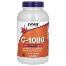 Now Foods C-1000 With 100 mg of Bioflavonoids 250 Veg Capsules GMP Quality