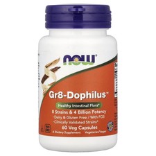 Now Foods Gr8-Dophilus 60 Veg Capsules GMP Quality Assured, Kosher