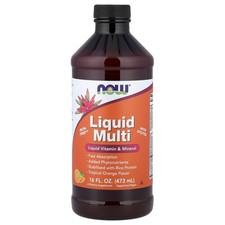 Now Foods Liquid Multi Tropical Orange Flavor 16 fl oz 473 ml GMP Quality