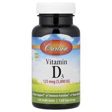 Vitamin D3, 125 mg (5,000 IU), 120 Soft Gels