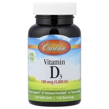 Vitamin D3, 100 mcg (4,000 IU), 120 Soft Gels