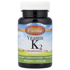 Carlson Labs Vitamin K2 5 mg 60 Capsules Gluten-Free, Preservative-Free ,