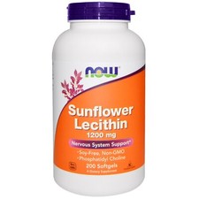 Now Foods, (2 Pack) Sunflower Lecithin, 1200 mg, 200 Softgels