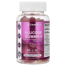 Glucose Gummies, Natural Raspberry, 60 Gummies
