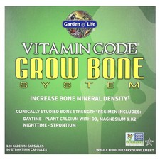 Garden of Life Vitamin Code Grow Bone System 2 Part Program Gluten-Free, Kosher,