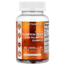 Pumpkin Seed, Saw Palmetto Gummies, Natural Raspberry, 60 Gummies