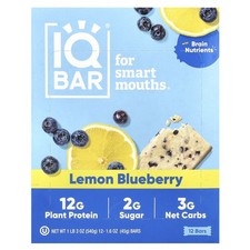 Plant Protein Bar, Lemon Blueberry, 12 Bars, 1.6 oz (45 g) Each