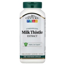 21st Century Milk Thistle Extract 200 Veggie Caps No Artificial Colors, No