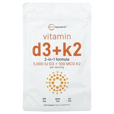 Vitamin D3 + K2, 300 Softgels