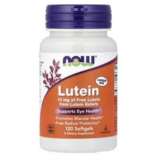 Now Foods Lutein 10 mg 120 Softgels GMP Quality Assured, Kosher