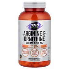 Now Foods Sports Arginine  Ornithine 500 250 250 Capsules GMP Quality Assured