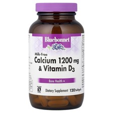Bluebonnet Nutrition Milk-Free Calcium 1200 mg 120 Softgels Egg-Free, Fish Free,