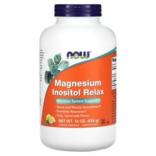 Now Foods Magnesium Inositol Relax Lemonade 16 oz 454 g GMP Quality Assured,