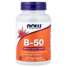 Now Foods B-50 100 Veg Capsules GMP Quality Assured, Vegan, Vegetarian