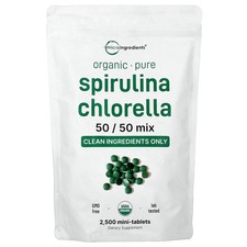 Organic Spirulina Chlorella, 2,500 Mini Tablets