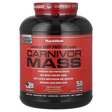 Carnivor™ Mass, Anabolic Beef Protein Gainer, Vanilla Caramel, 5.78 lbs (2,618