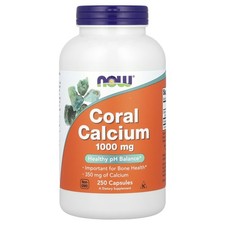 Now Foods Coral Calcium 1 000 mg 250 Veg Capsules GMP Quality Assured, Kosher