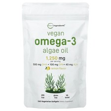 Vegan Omega-3 Algae Oil, Lemon, 240 Vegetarian Softgels