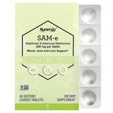 Synergy®, SAM-e, 200 mg, 60 Enteric Coated Tablets