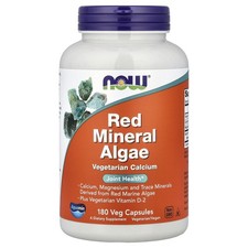 Now Foods Red Mineral Algae 180 Veg Capsules GMP Quality Assured, Vegan,