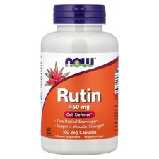 Now Foods Rutin 450 mg 100 Veggie Caps GMP Quality Assured, Vegan, Vegetarian